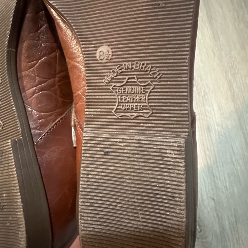 Vintage Rare Leather Oxfords by The Leather Collection Made in Brazil Size 8.5 👑 - Picture 2 of 8